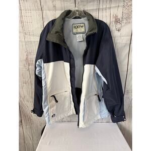 Roxy X-Series Snow Ski Jacket Women’s Large Blue White Zip Up Winter Coat